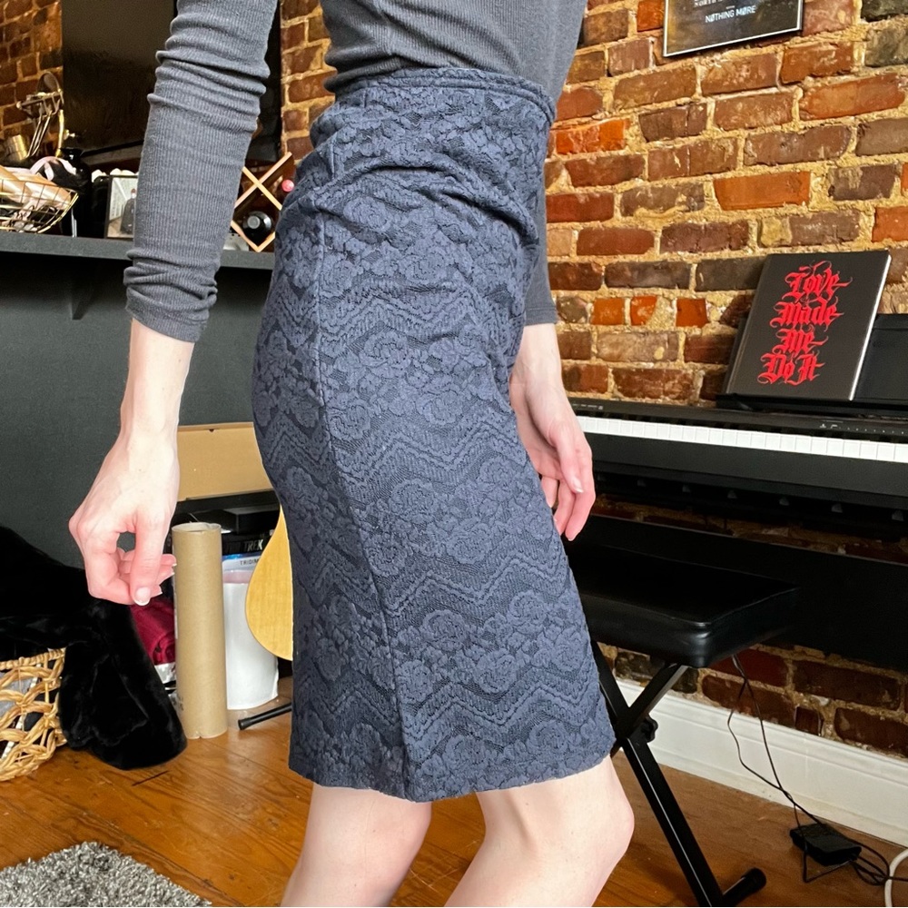 Abercrombie & Fitch navy blue lace bodycon pencil skirt XS